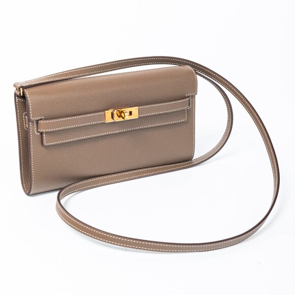 Hermes Kelly To Go Etoupe Epsom Leather GHW Wallet - Picture 5 of 14